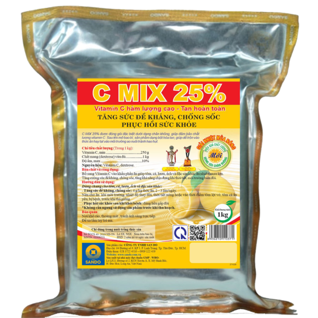 C MIX 25% - Vitamin C, tăng đề kháng, chốc sốc, giảm stress