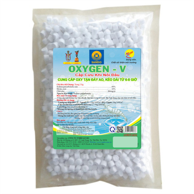 OXYGEN-V (Dạng Viên) - Tạo oxy nhanh, cấp cứu cá nổi đầu