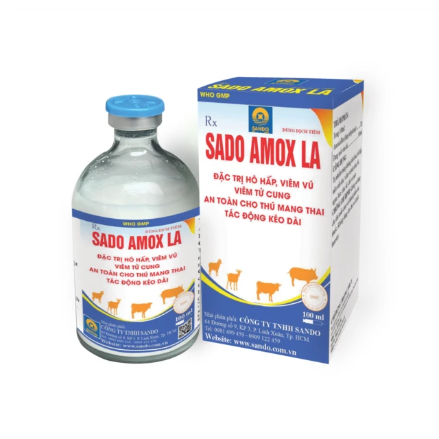 SADO AMOX LA - Hỗn dịch tiêm