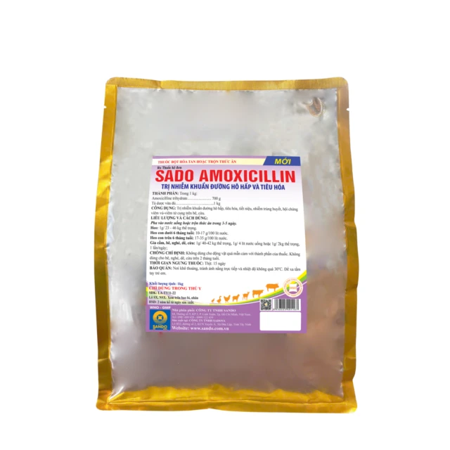 SADO AMOXICILLIN - Thuốc bột hòa tan hoặc trộn thức ăn