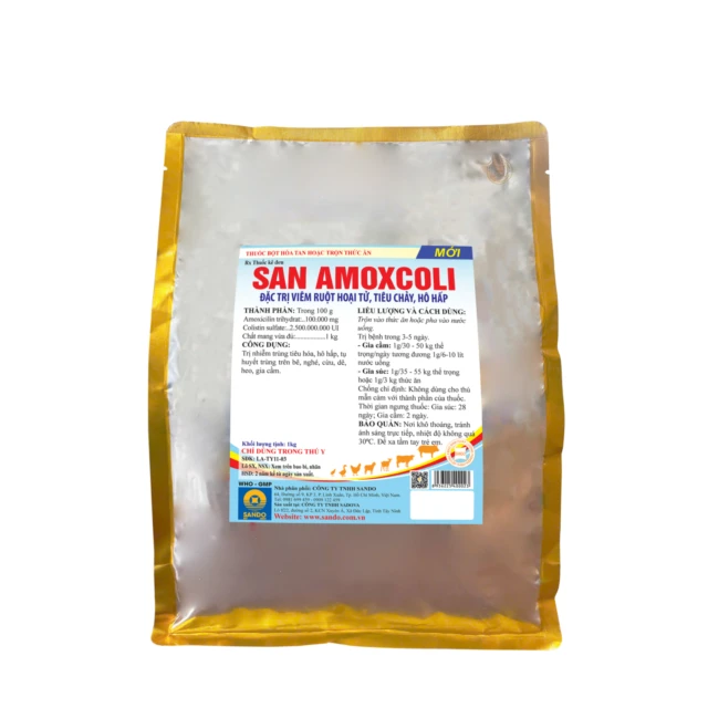 SAN AMOXCOLI - Thuốc bột hòa tan hoặc trộn thức ăn