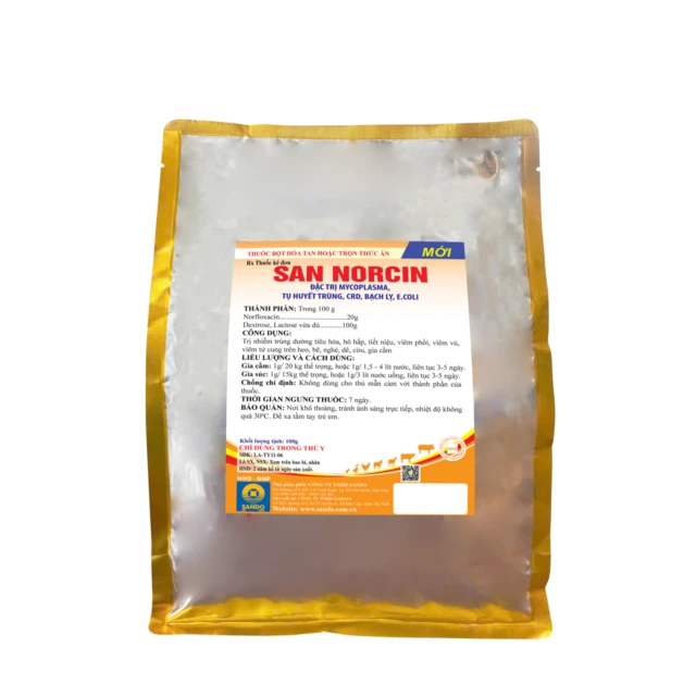 SAN NORCIN - Thuốc bột hòa tan hoặc trộn thức ăn