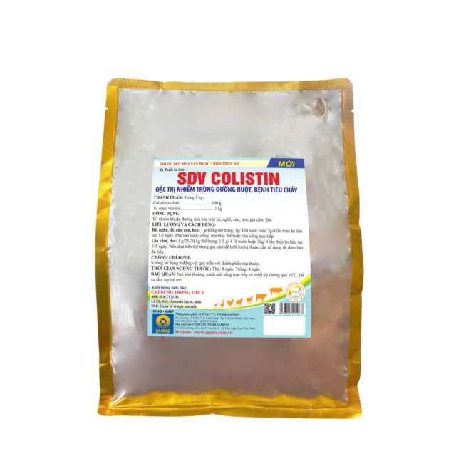 SDV COLISTIN - Thuốc bột hòa tan hoặc trộn thức ăn