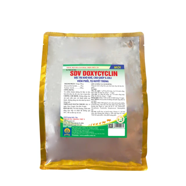 SDV DOXYCYCLIN - Thuốc bột hòa tan hoặc trộn thức ăn