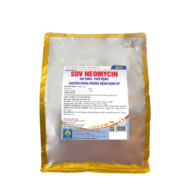 SDV NEOMYCIN - Thuốc bột hòa tan hoặc trộn thức ăn