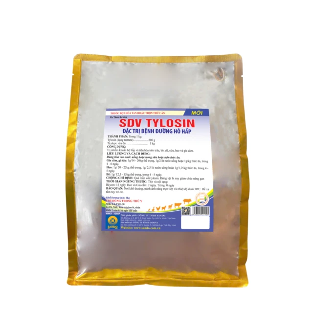 SDV TYLOSIN - Thuốc bột hòa tan hoặc trộn thức ăn